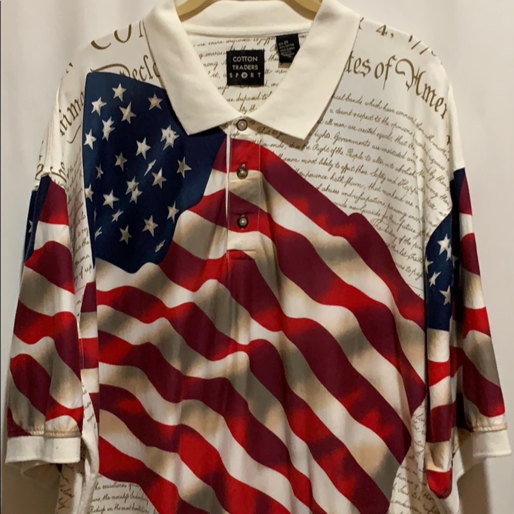 COTTON TRADERS SPORT TEE SZ 2X GRAPHIC USA - Picture 1 of 6